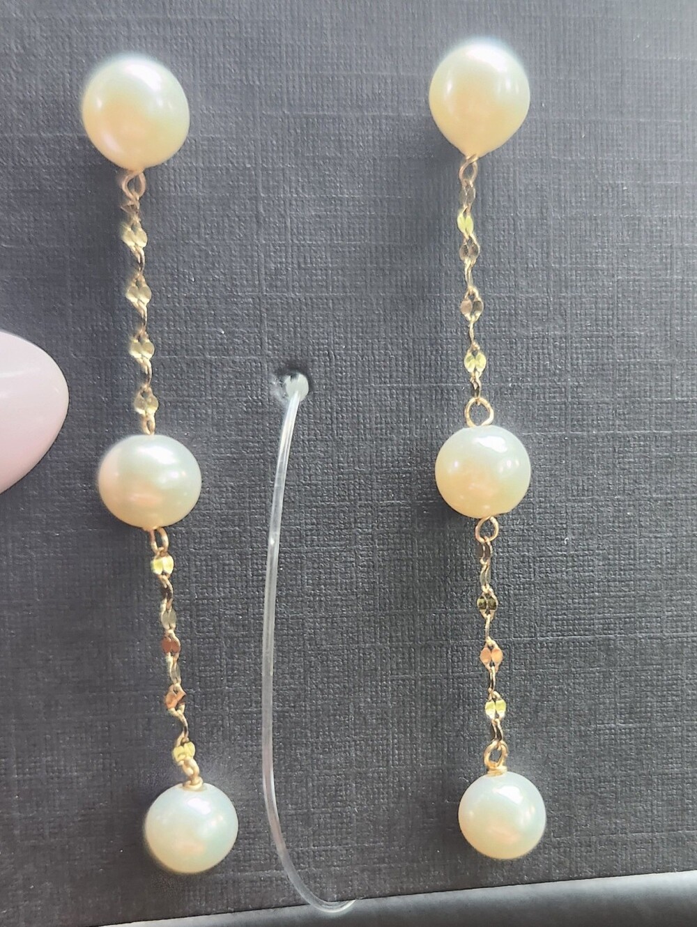 14K Yellow Gold Cultured Fresh Water Pearl Drop Earrings